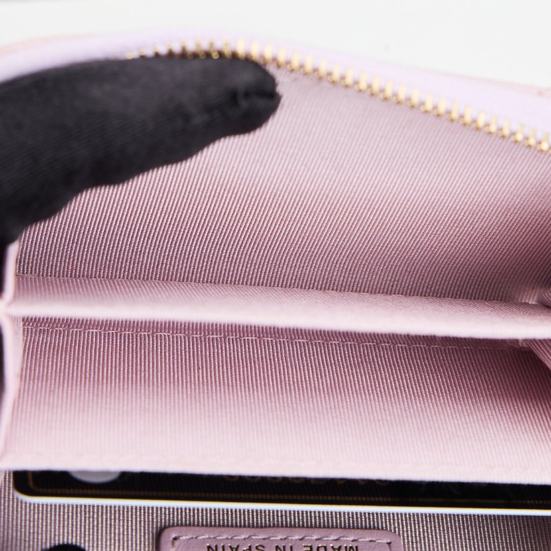 二手Chanel 新款拉鍊零錢包/粉色金釦-13