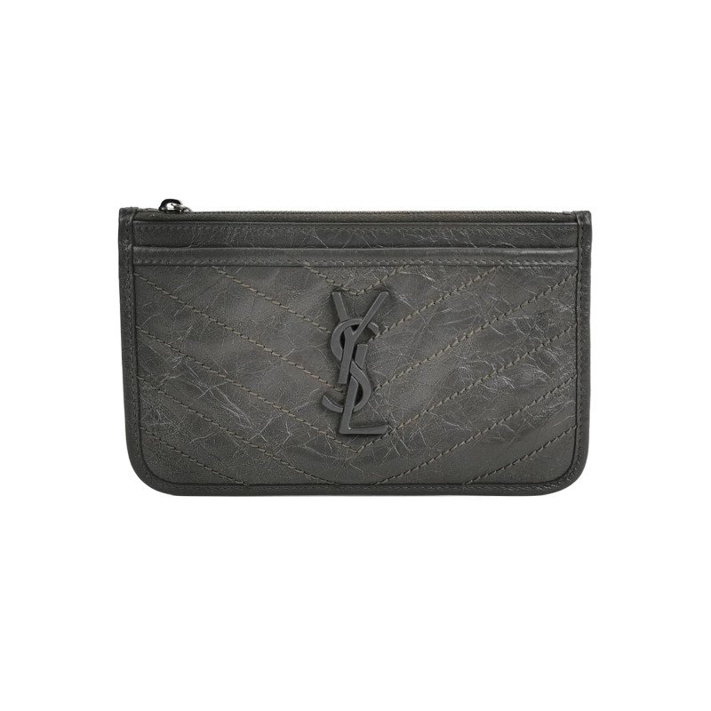 Saint Laurent Niki 油蠟皮 純色 YSL標誌 手拿包-0