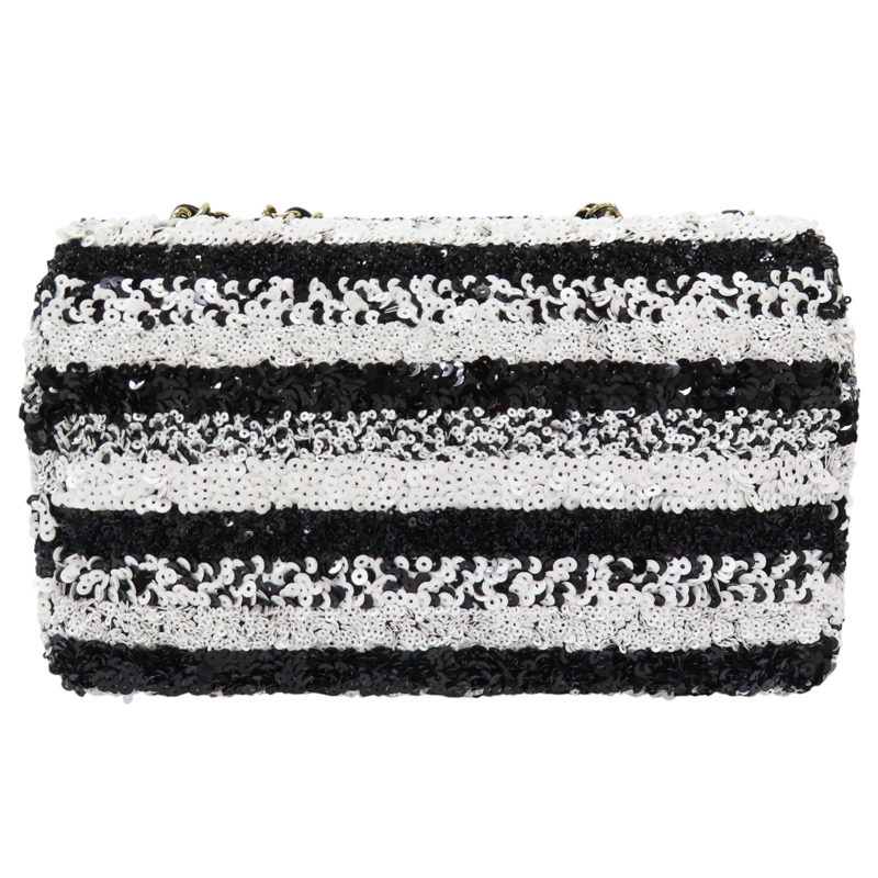 黑白亮片 COCO 25 鍊帶 肩背包 金扣-1