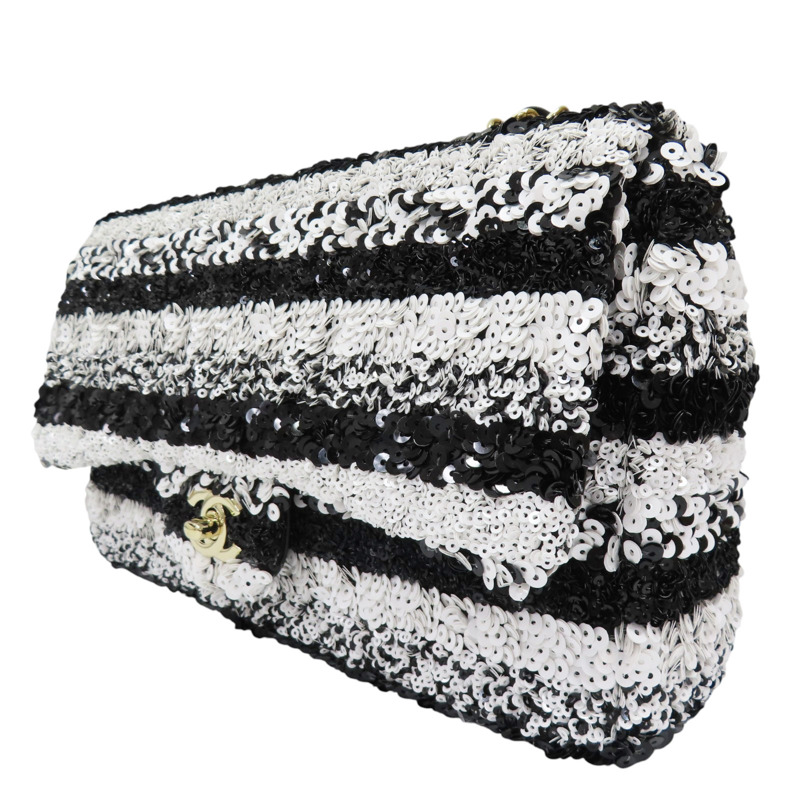 黑白亮片 COCO 25 鍊帶 肩背包 金扣-2