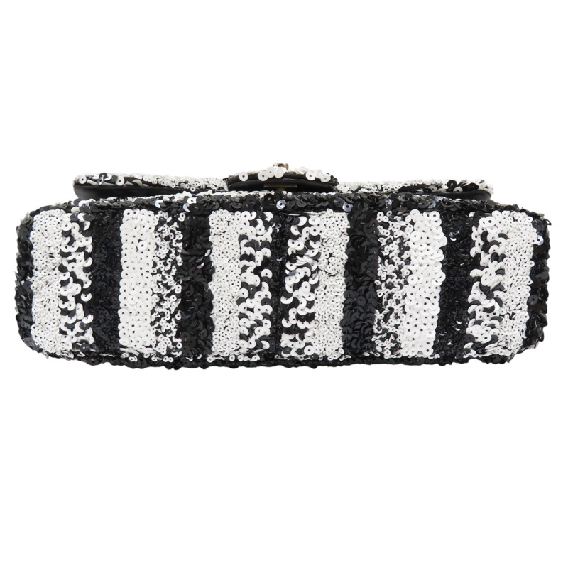 黑白亮片 COCO 25 鍊帶 肩背包 金扣-3