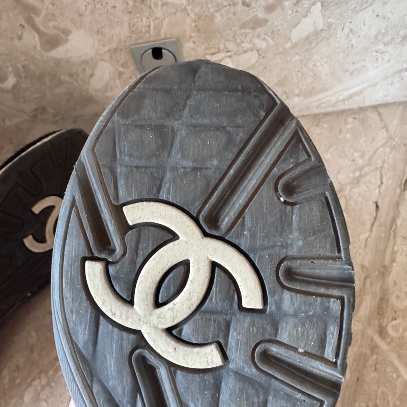 Chanel 編織斜紋軟呢球鞋 黑37.5號-7