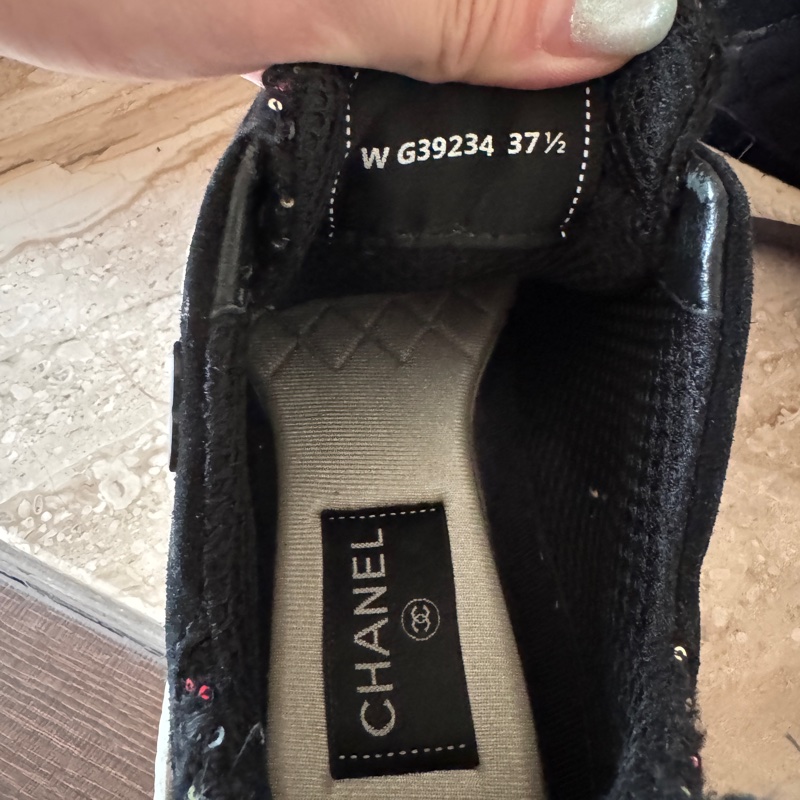 Chanel 編織斜紋軟呢球鞋 黑37.5號-13