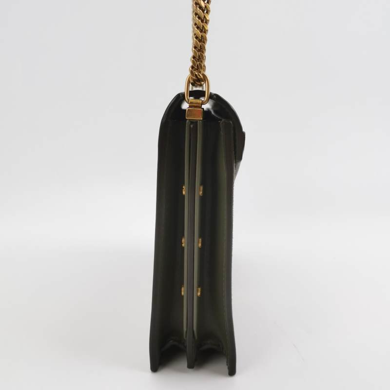 Saint Laurent Cassandra 牛皮 翻毛皮 YSL標誌 信封式翻蓋 斜背包 單肩包-3