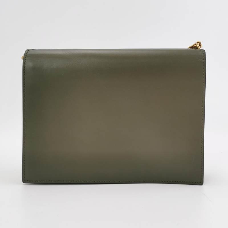 Saint Laurent Cassandra 牛皮 翻毛皮 YSL標誌 信封式翻蓋 斜背包 單肩包-5