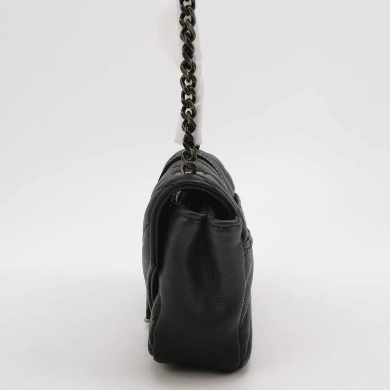 Saint Laurent College 迷你 牛皮 純色 V紋 絎縫 YSL標誌 斜背包-2