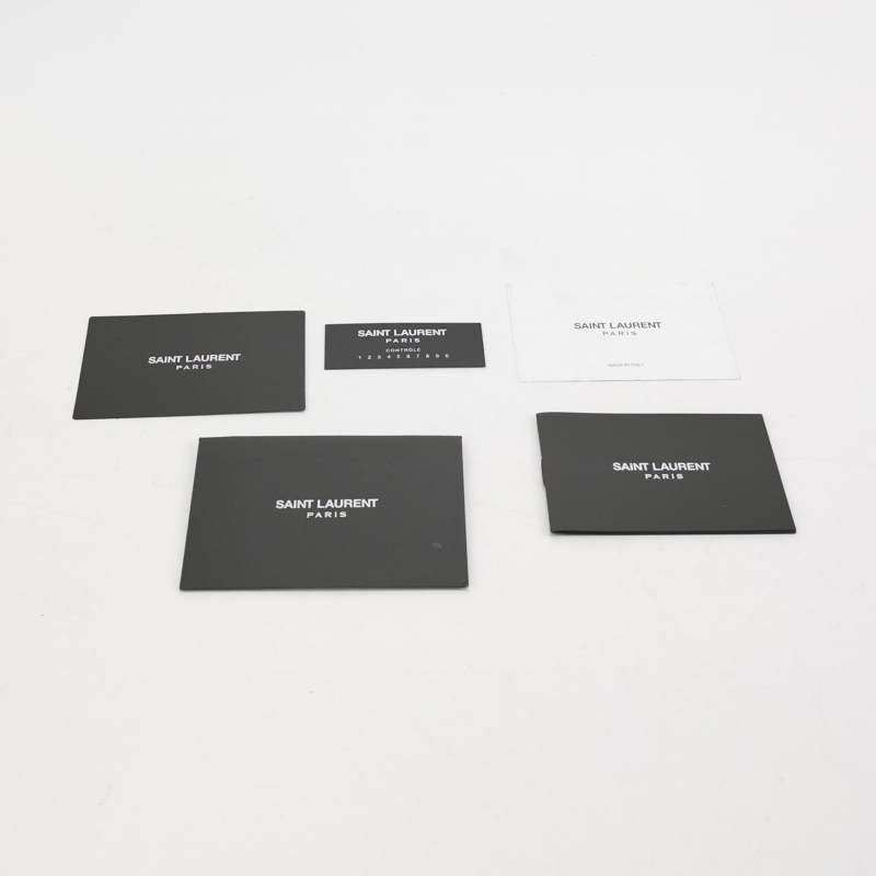 Saint Laurent College 迷你 牛皮 純色 V紋 絎縫 YSL標誌 斜背包-8