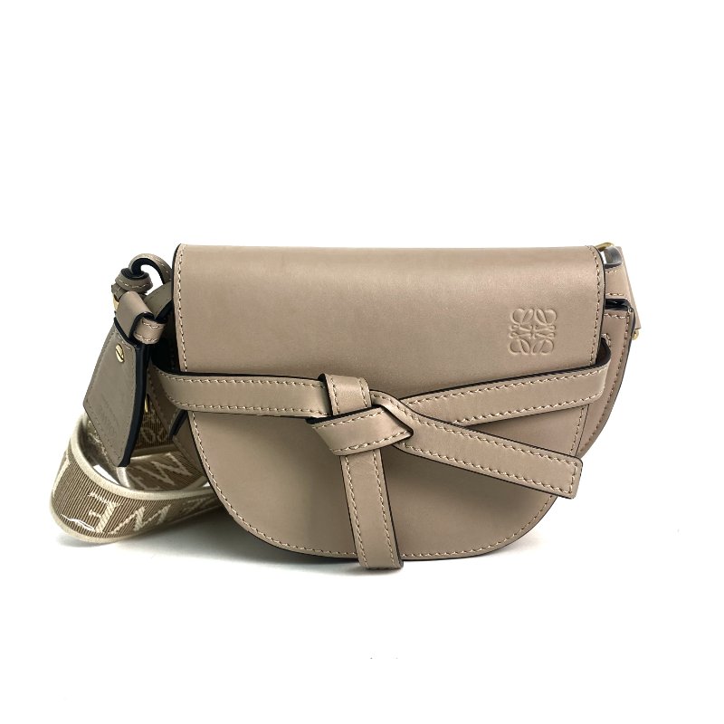 △ Loewe 羅意威 Beige Calfskin Gate Dual Shoulder Bag 淺褐色小牛皮肩背袋 - 257016481-1
