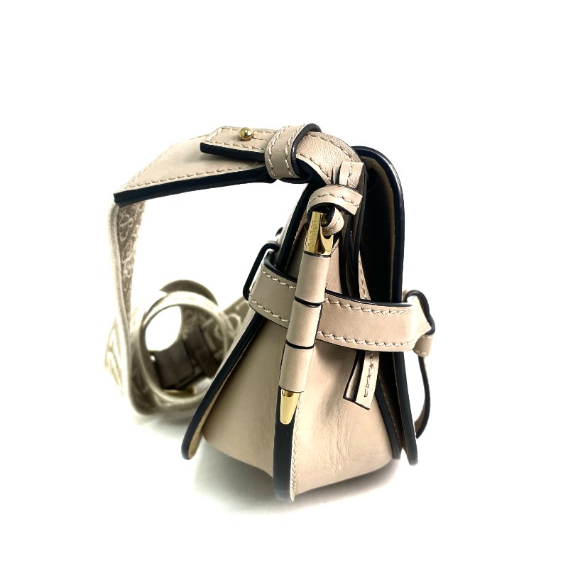 △ Loewe 羅意威 Beige Calfskin Gate Dual Shoulder Bag 淺褐色小牛皮肩背袋 - 257016481-4