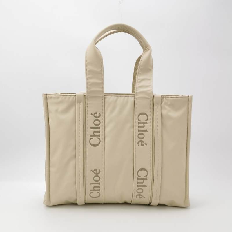 Chloe Woody 大號 尼龍布 標誌 緞帶 單肩包 手提包-2