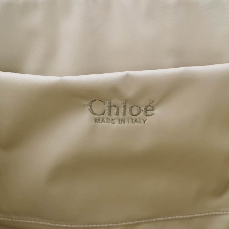 Chloe Woody 大號 尼龍布 標誌 緞帶 單肩包 手提包-7