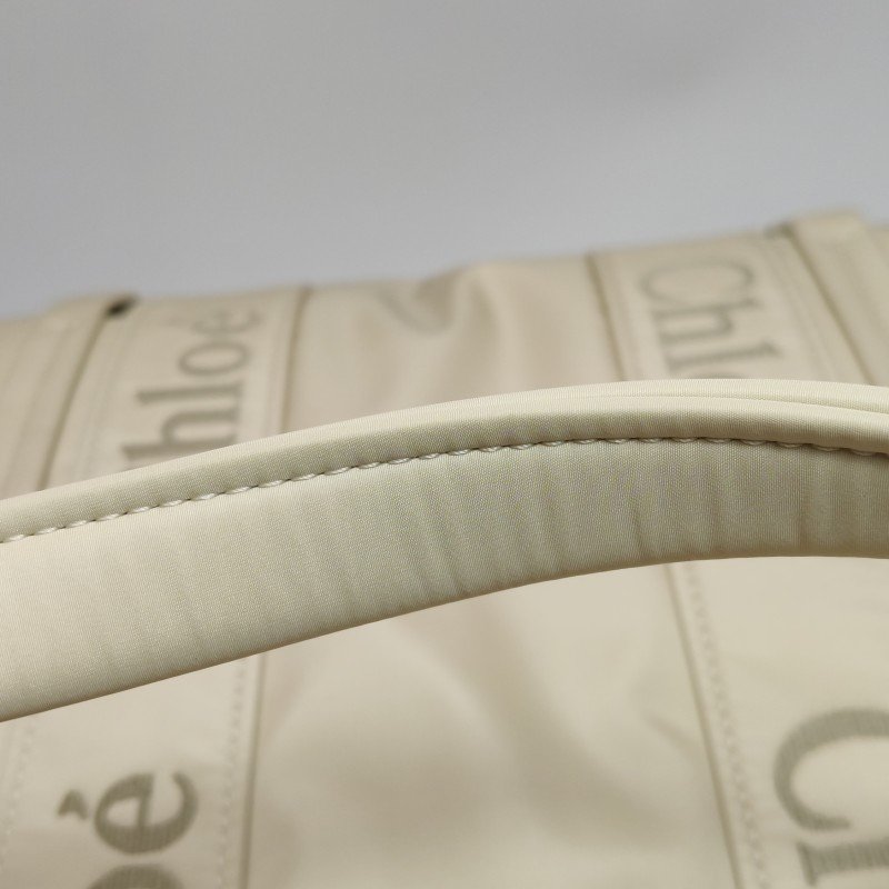 Chloe Woody 大號 尼龍布 標誌 緞帶 單肩包 手提包-10