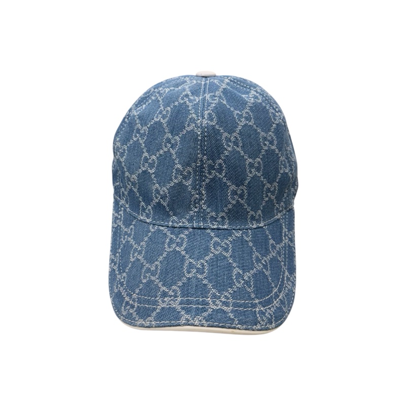 Gucci 牛仔藍 滿版老花 棒球帽-0