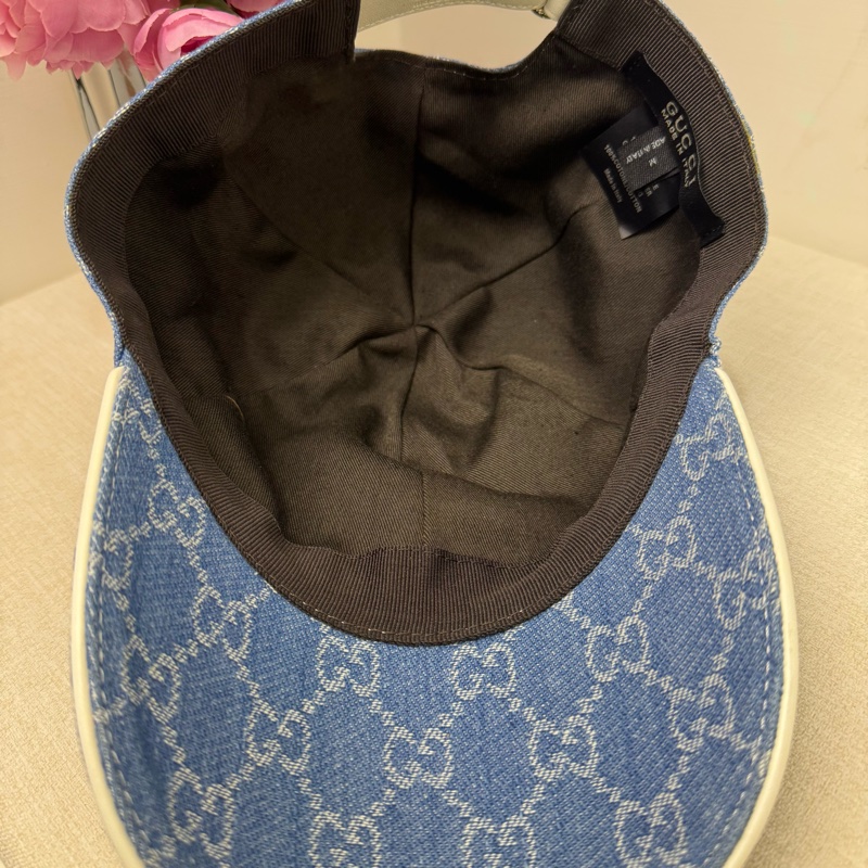 Gucci 牛仔藍 滿版老花 棒球帽-8