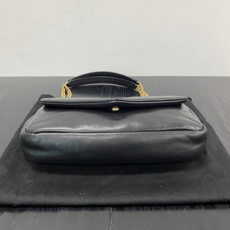 YSL Calypso黑金羊皮肩背斜背包 26*14*7 98新配件塵袋-5