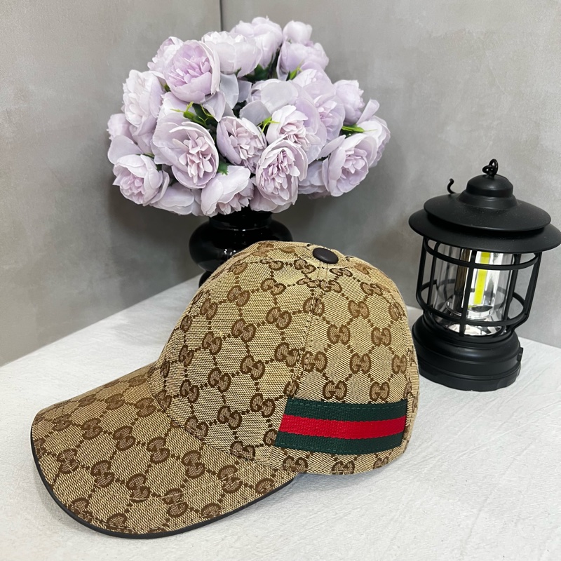 Gucci GG 織帶條紋棒球帽-3