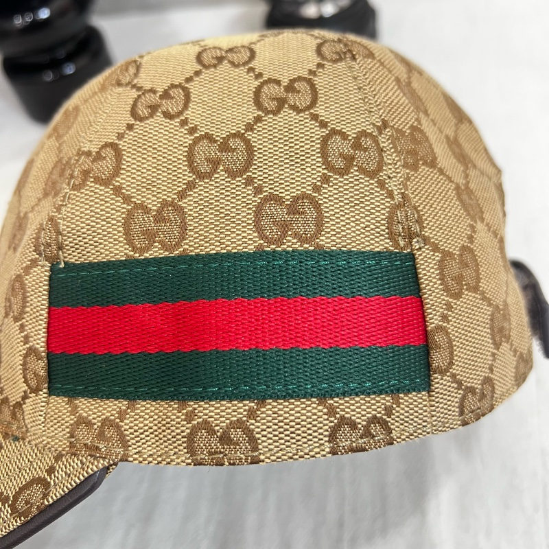 Gucci GG 織帶條紋棒球帽-10
