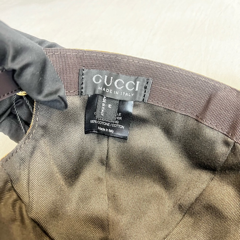 Gucci GG 織帶條紋棒球帽-12
