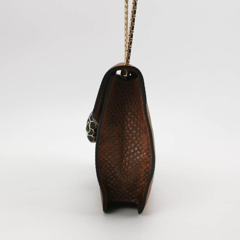 Bvlgari Serpenti Forever 蛇頭包 蜥蜴皮 拼色 蛇頭 斜背包 單肩包-4