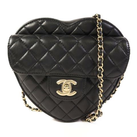 CHANEL 羊皮皮革Heart Bag金扣鏈帶肩背袋