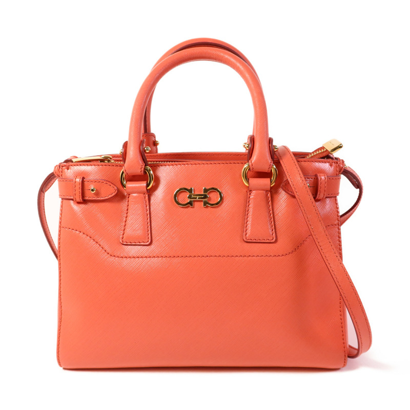Salvatore Ferragamo 牛皮皮革2 Way Shoulder Bag金扣手挽肩背兩用袋-0