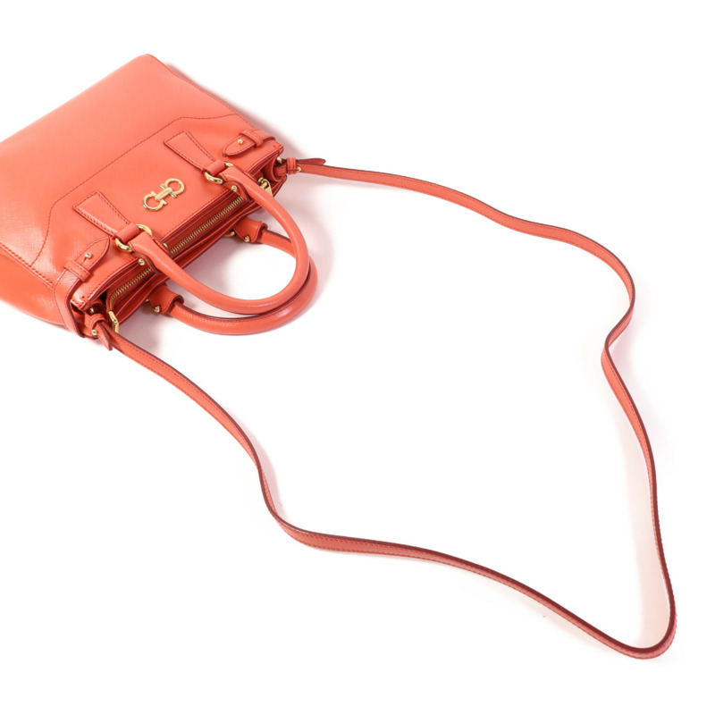 Salvatore Ferragamo 牛皮皮革2 Way Shoulder Bag金扣手挽肩背兩用袋-4