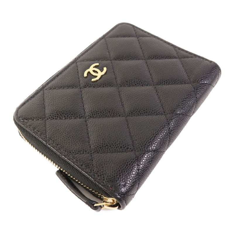CHANEL 牛皮皮革Round Wallet金扣錢包-2