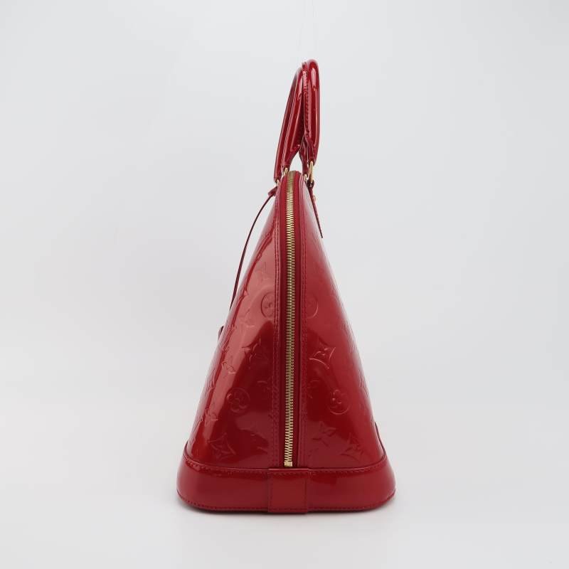 Louis Vuitton (LV) Alma 大號 漆皮 純色 老花 壓花 貝殼包 手提包-2