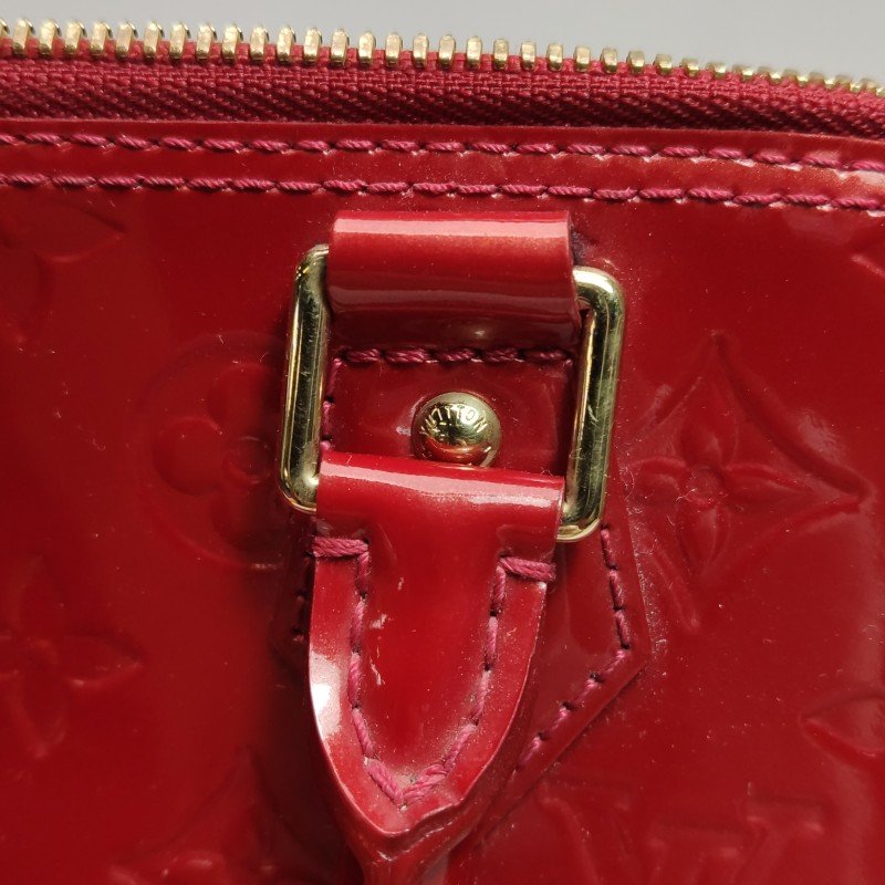 Louis Vuitton (LV) Alma 大號 漆皮 純色 老花 壓花 貝殼包 手提包-12