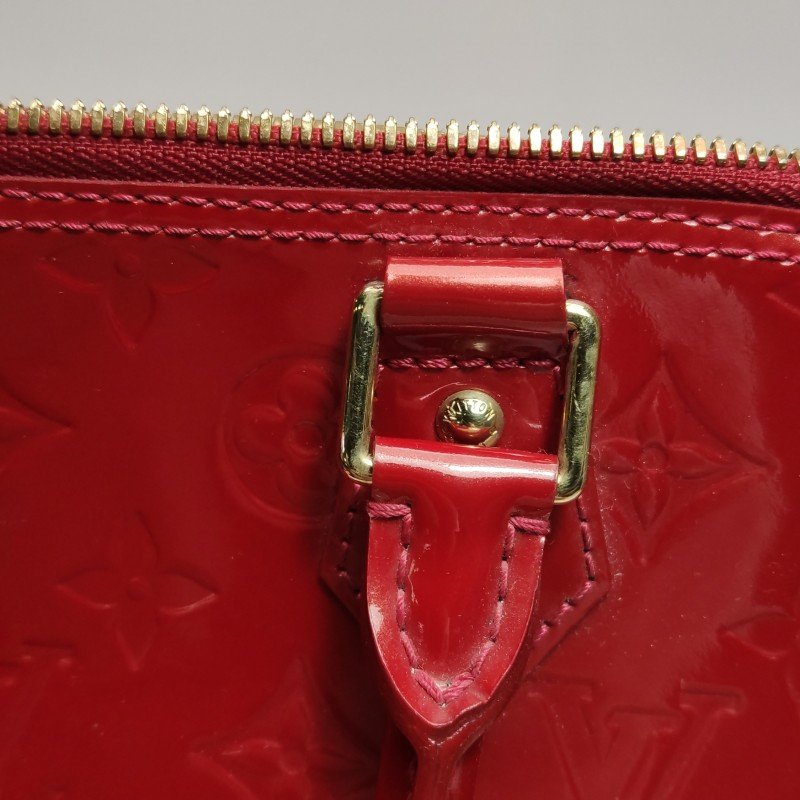 Louis Vuitton (LV) Alma 大號 漆皮 純色 老花 壓花 貝殼包 手提包-18