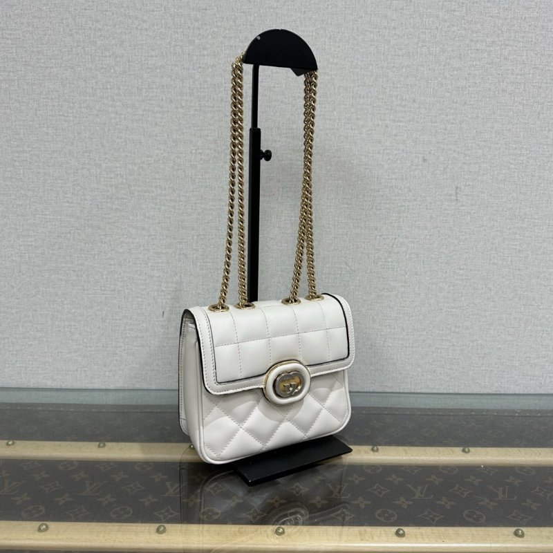 GUCCI 白金Deco互扣雙G肩背手提斜背包 18*14.5*8 98新配件塵袋-1