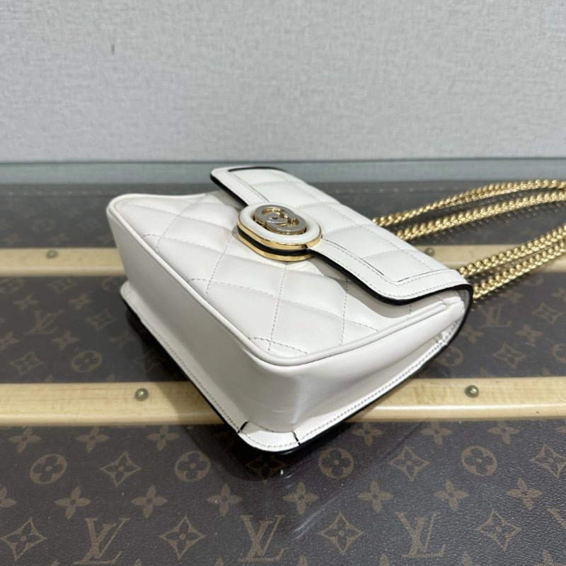 GUCCI 白金Deco互扣雙G肩背手提斜背包 18*14.5*8 98新配件塵袋-2