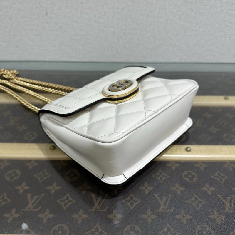 GUCCI 白金Deco互扣雙G肩背手提斜背包 18*14.5*8 98新配件塵袋-4