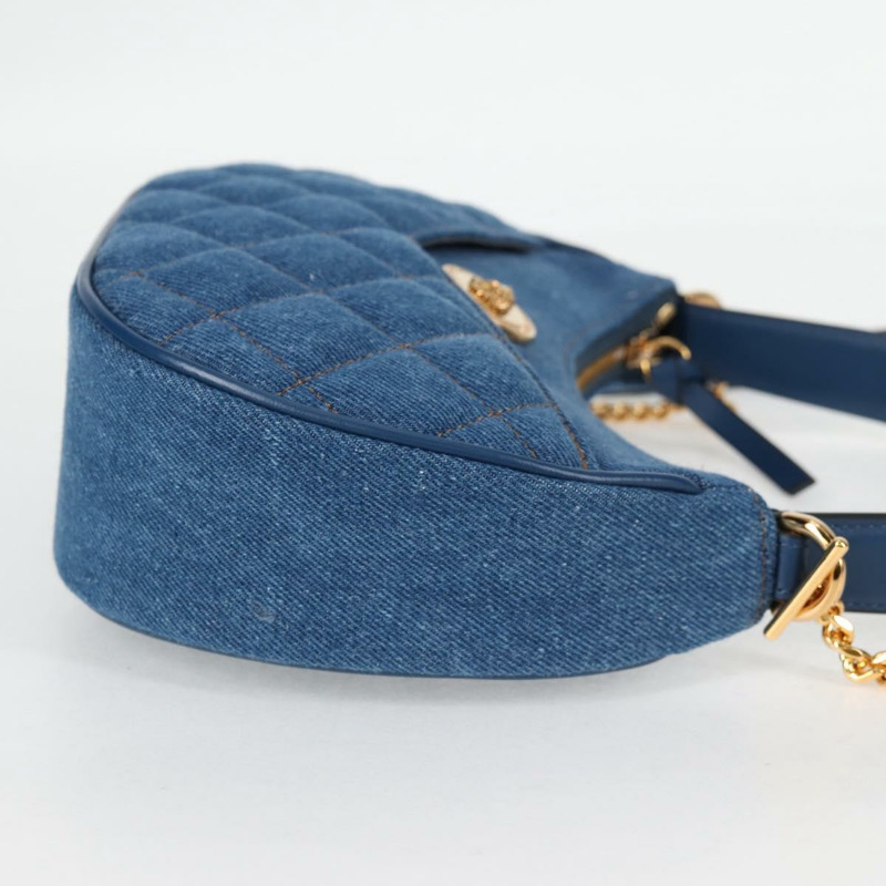 【日本直送】VERSACE 手提包 牛仔布 2 款 藍金色 正品 118658AM-3