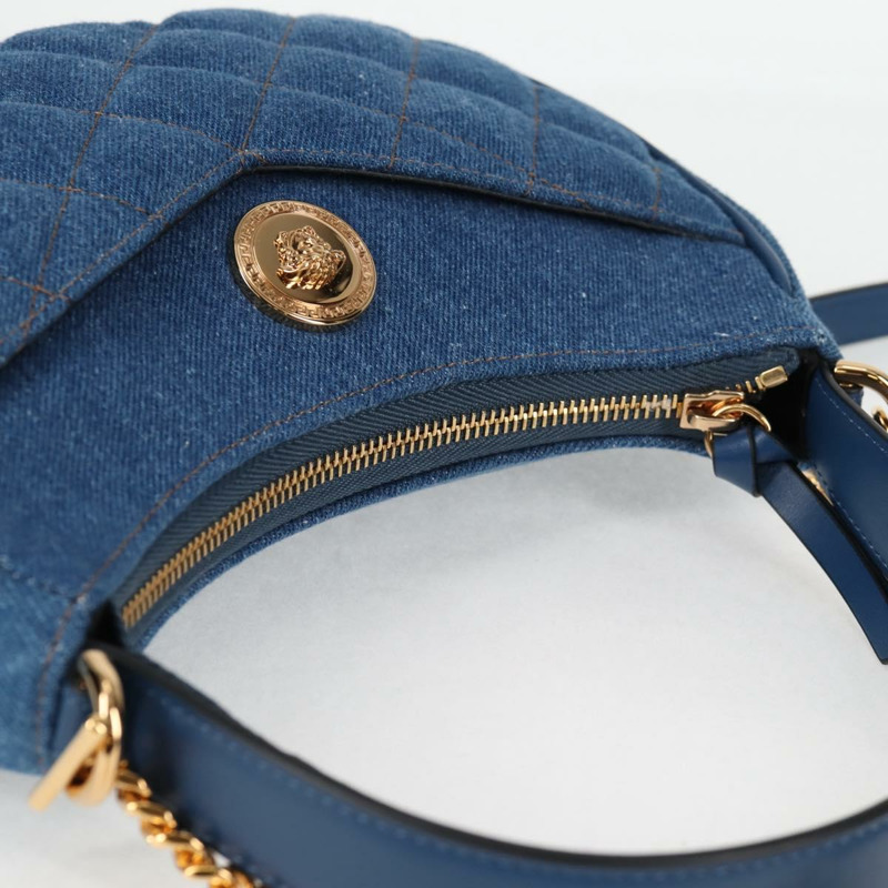 【日本直送】VERSACE 手提包 牛仔布 2 款 藍金色 正品 118658AM-5