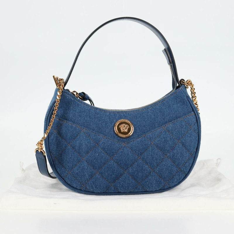 【日本直送】VERSACE 手提包 牛仔布 2 款 藍金色 正品 118658AM-11