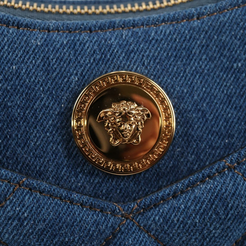【日本直送】VERSACE 手提包 牛仔布 2 款 藍金色 正品 118658AM-17