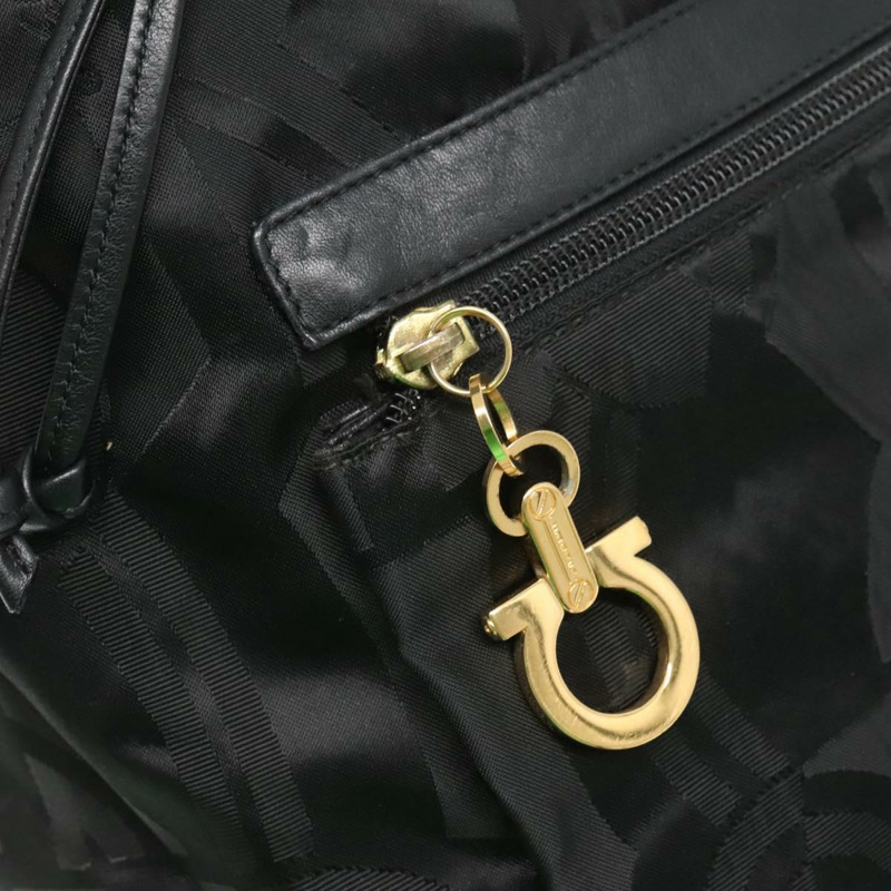 【日本直送】Salvatore Ferragamo 雙肩包 尼龍 黑色 金色 正品 126564-17