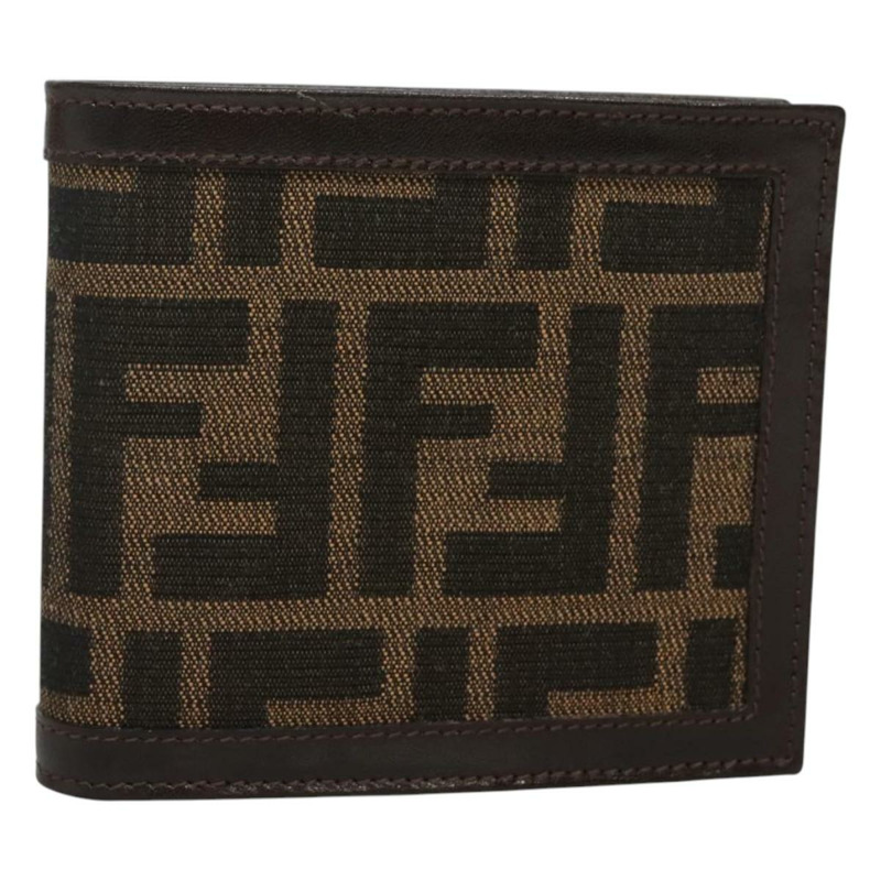 【日本直送】FENDI Zucca帆布雙折皮夾 黑色 棕色 正品 125018-0