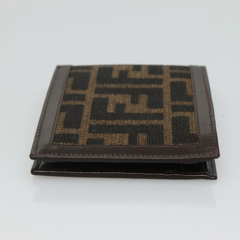 【日本直送】FENDI Zucca帆布雙折皮夾 黑色 棕色 正品 125018-2