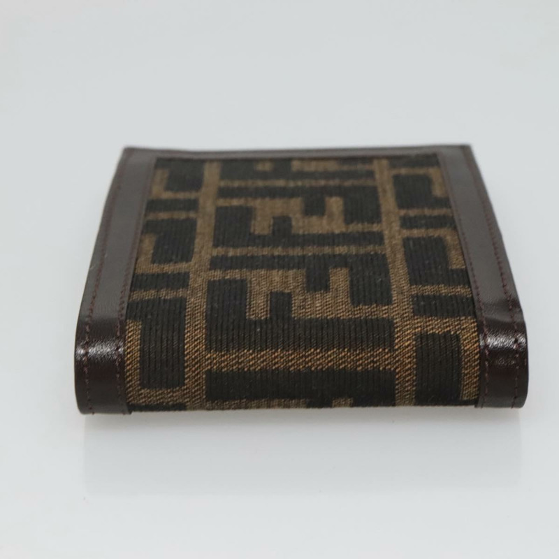 【日本直送】FENDI Zucca帆布雙折皮夾 黑色 棕色 正品 125018-3