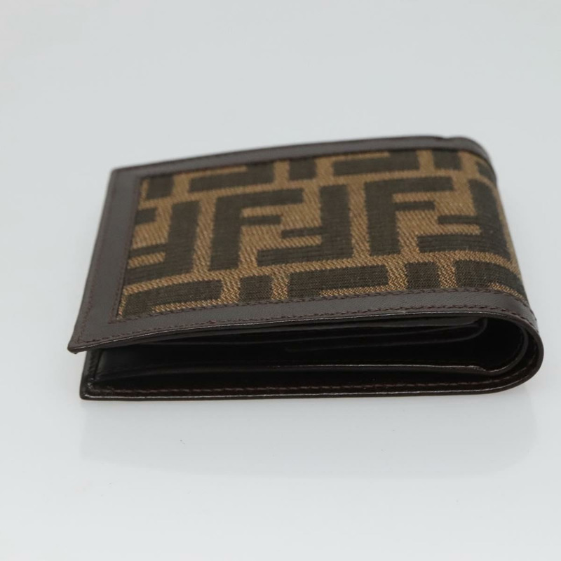 【日本直送】FENDI Zucca帆布雙折皮夾 黑色 棕色 正品 125018-4