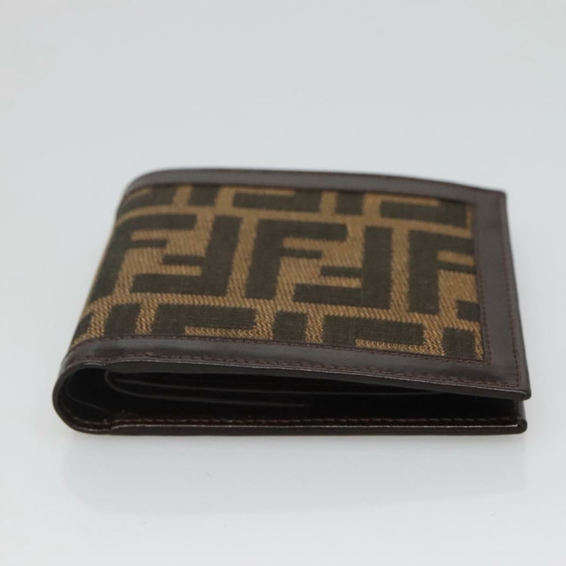 【日本直送】FENDI Zucca帆布雙折皮夾 黑色 棕色 正品 125018-5