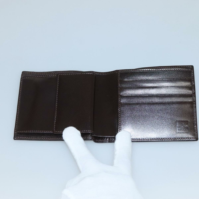 【日本直送】FENDI Zucca帆布雙折皮夾 黑色 棕色 正品 125018-7