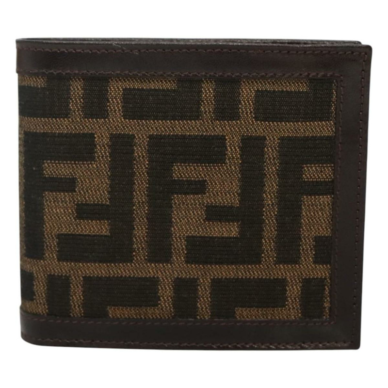 【日本直送】FENDI Zucca帆布雙折皮夾 黑色 棕色 正品 125018-12