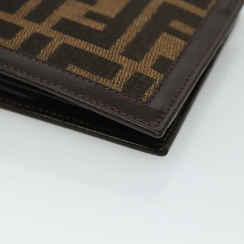 【日本直送】FENDI Zucca帆布雙折皮夾 黑色 棕色 正品 125018-13