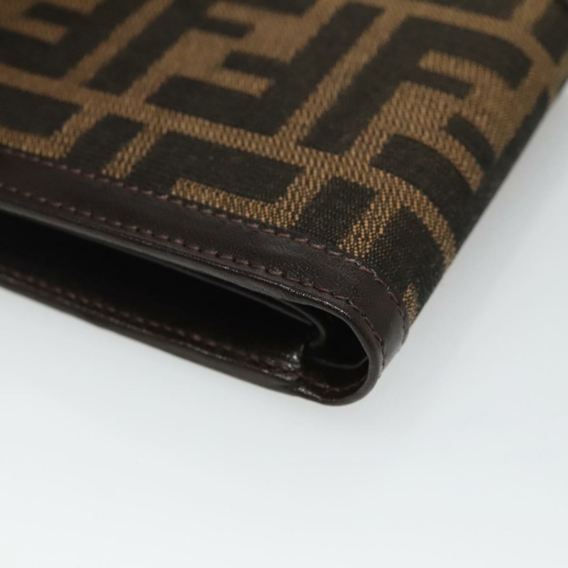 【日本直送】FENDI Zucca帆布雙折皮夾 黑色 棕色 正品 125018-14