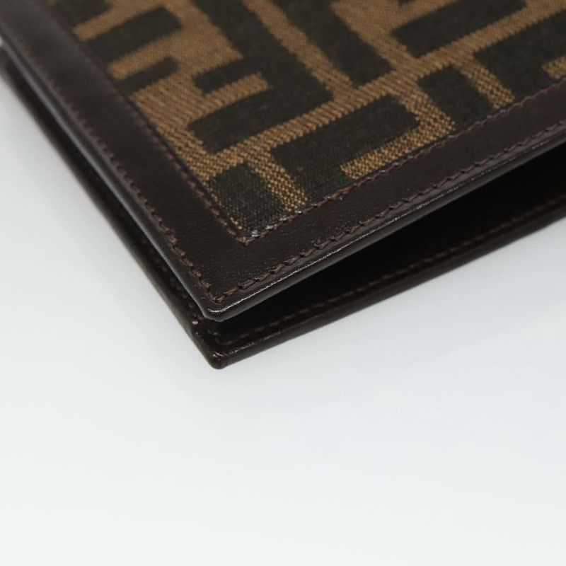 【日本直送】FENDI Zucca帆布雙折皮夾 黑色 棕色 正品 125018-15