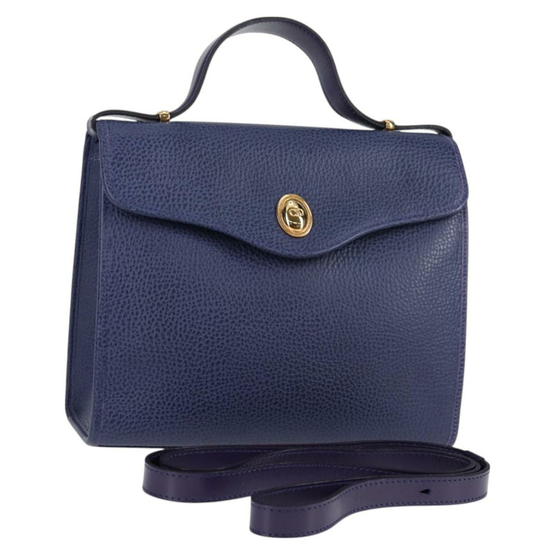 【日本直送】Christian Dior 手提包 皮革 兩用 紫色金色 正品 126994V-0