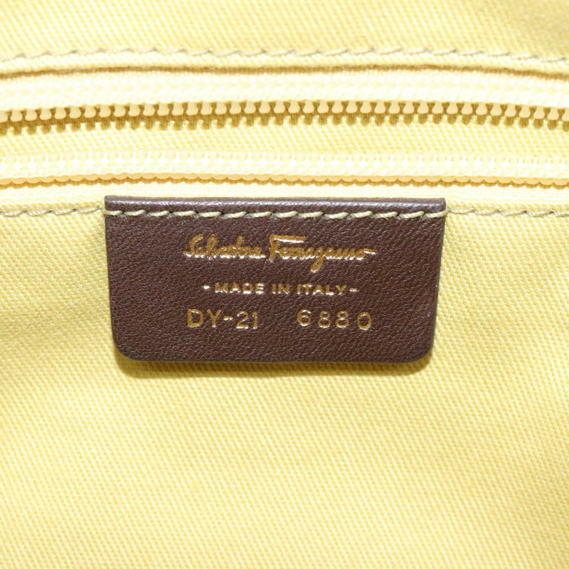 【日本直送】Salvatore Ferragamo Gancini 肩背包 帆布 米色金色 正品 126999-11